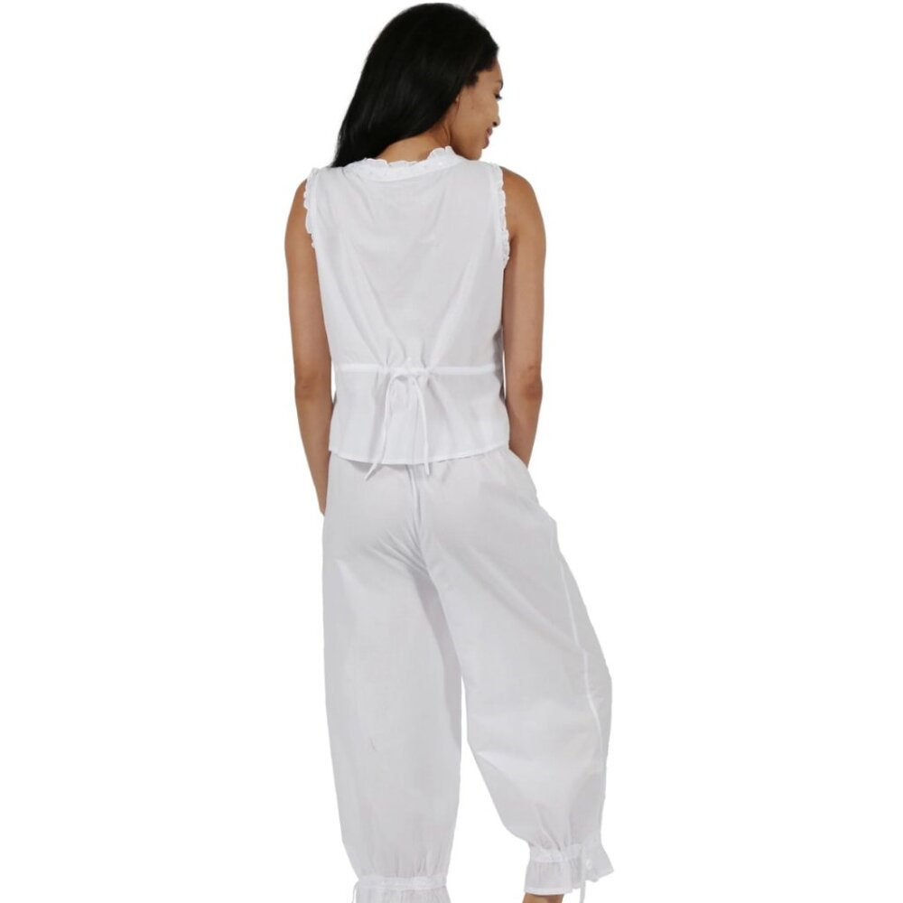 NWT La Cera Sleeveless Top & Bloomer Pajama Pants Lounge Set Cottage Boho XL - Picture 2 of 2